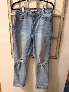 Levi's Light Wash Distressed Boyfriend Jeans